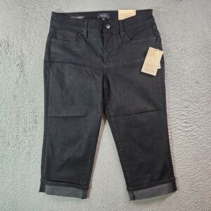NWT NYDJ Marilyn  Crop Jeans Women 6P Petite‎ Cool Embrace Stretch Black NEW